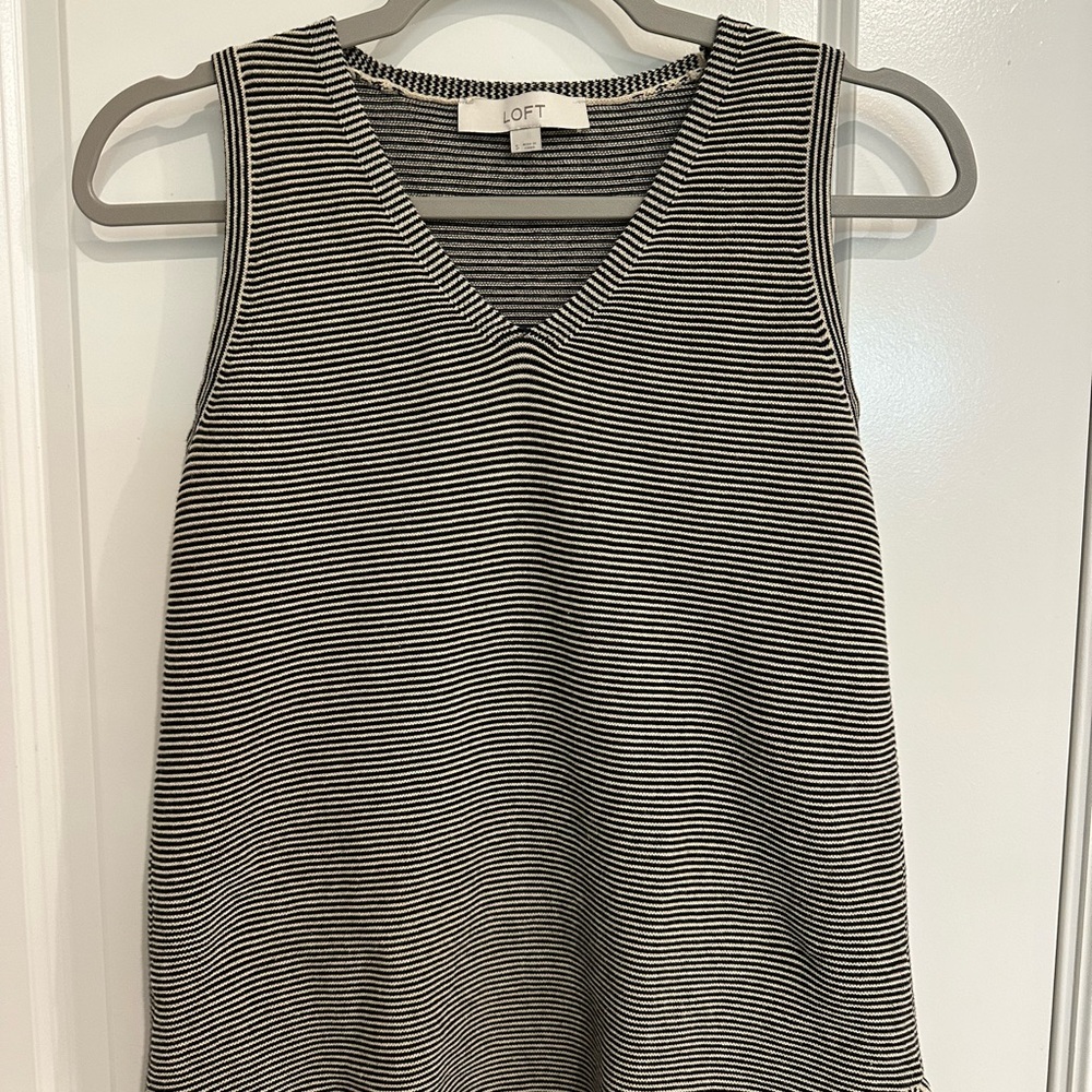 LOFT Monochrome Striped Tank Top